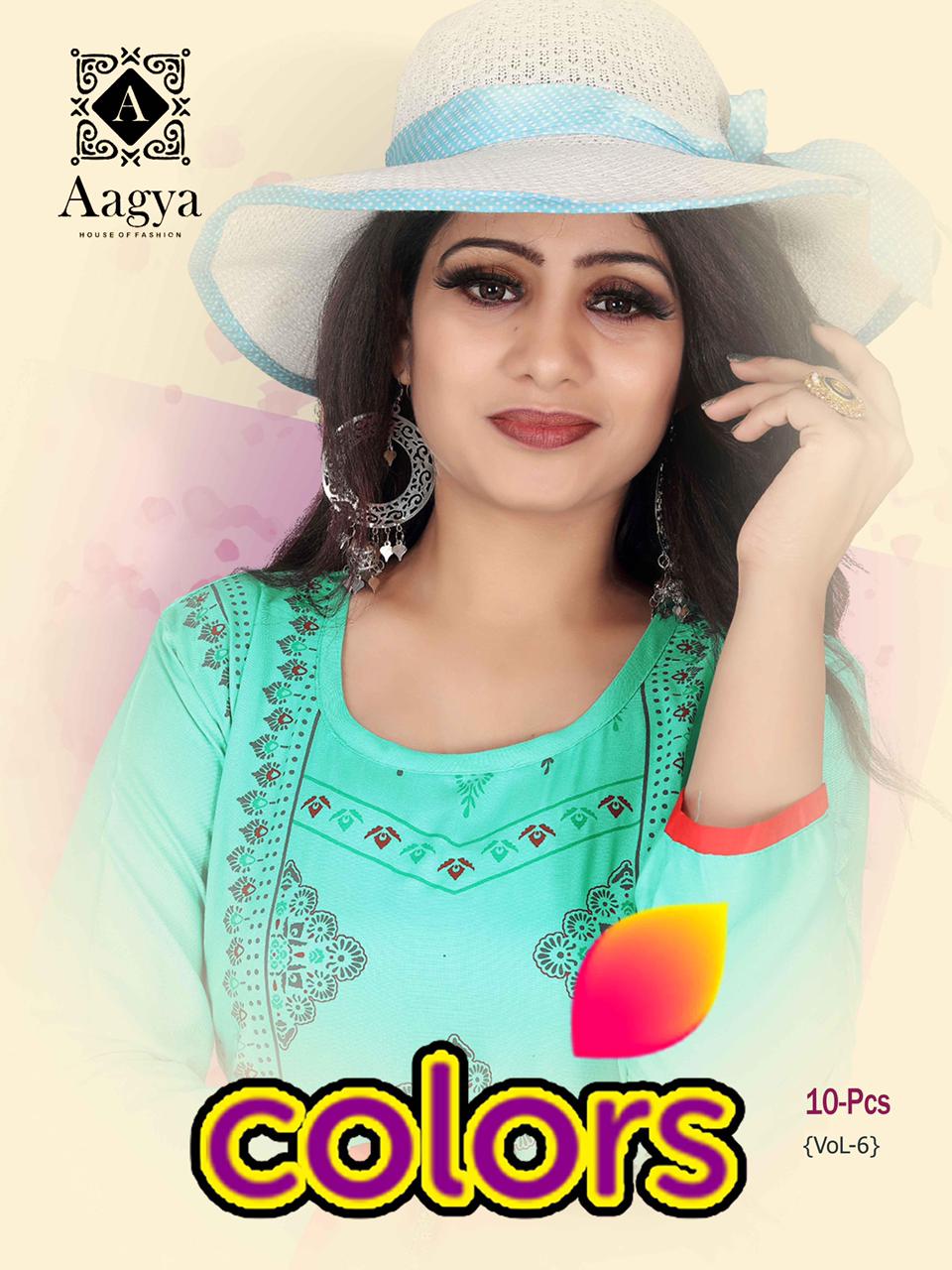 Aagya Colors 6 Latest Fancy Regular Wear Wear Printed Kurti Collection